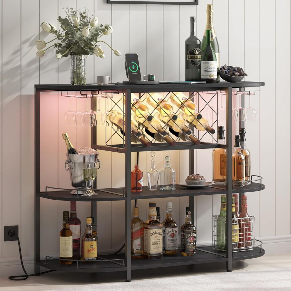 Wine & Beer Unlimited Spirits Photos - Table basse noire à 3 niveaux