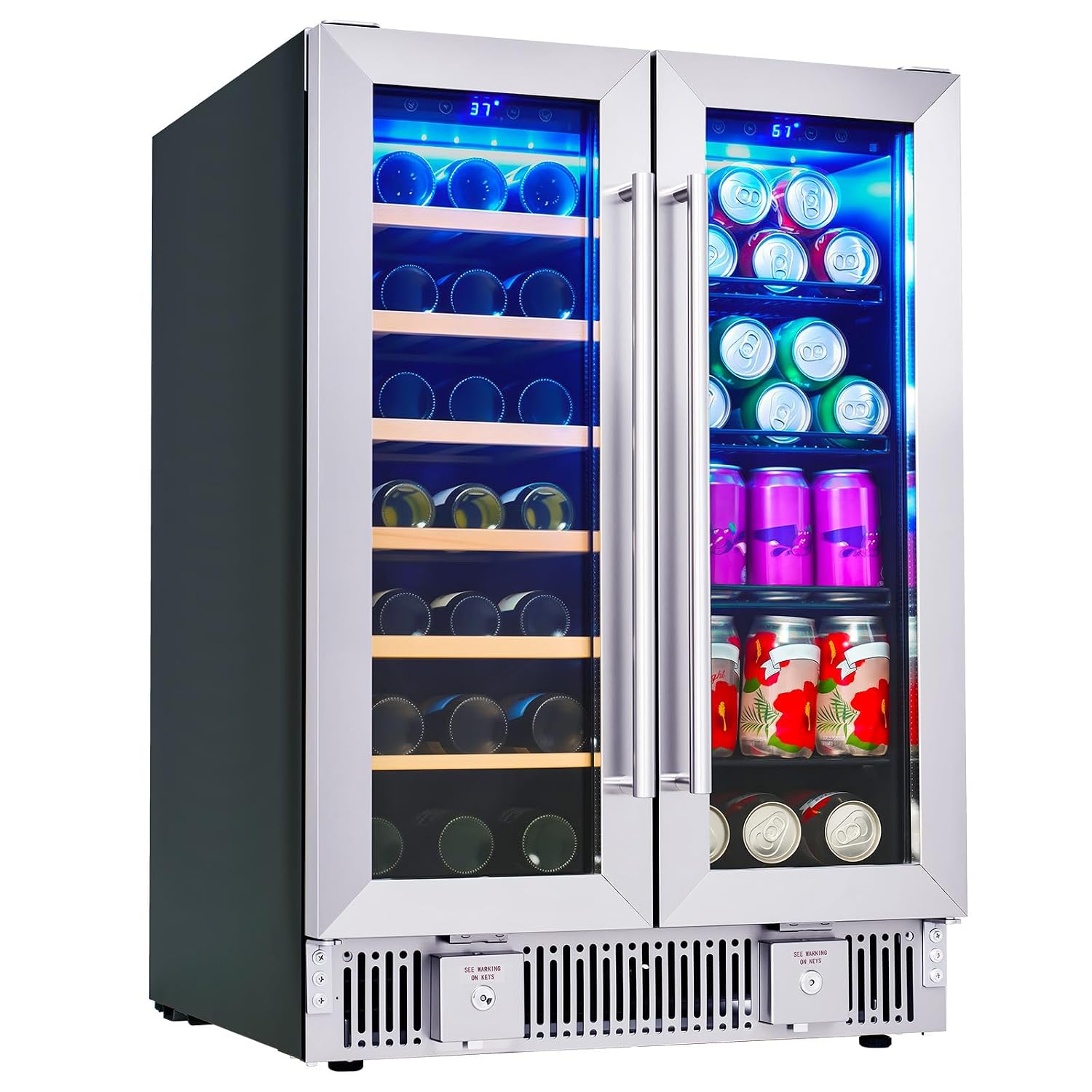 Wine Beer Fridge Dual Zone - Réfrigérateur à boissons, réfrigérateur à vin