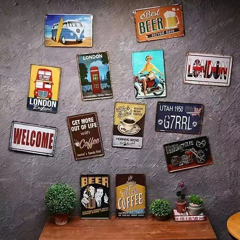 Plaque murale en métal vintage - Wine Beer Brand avis et prix