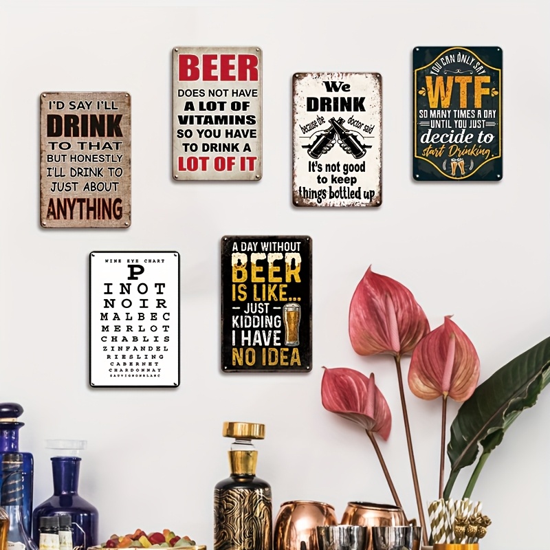 1 plaque murale décorative vin - Beer And Wine Quote avis et prix