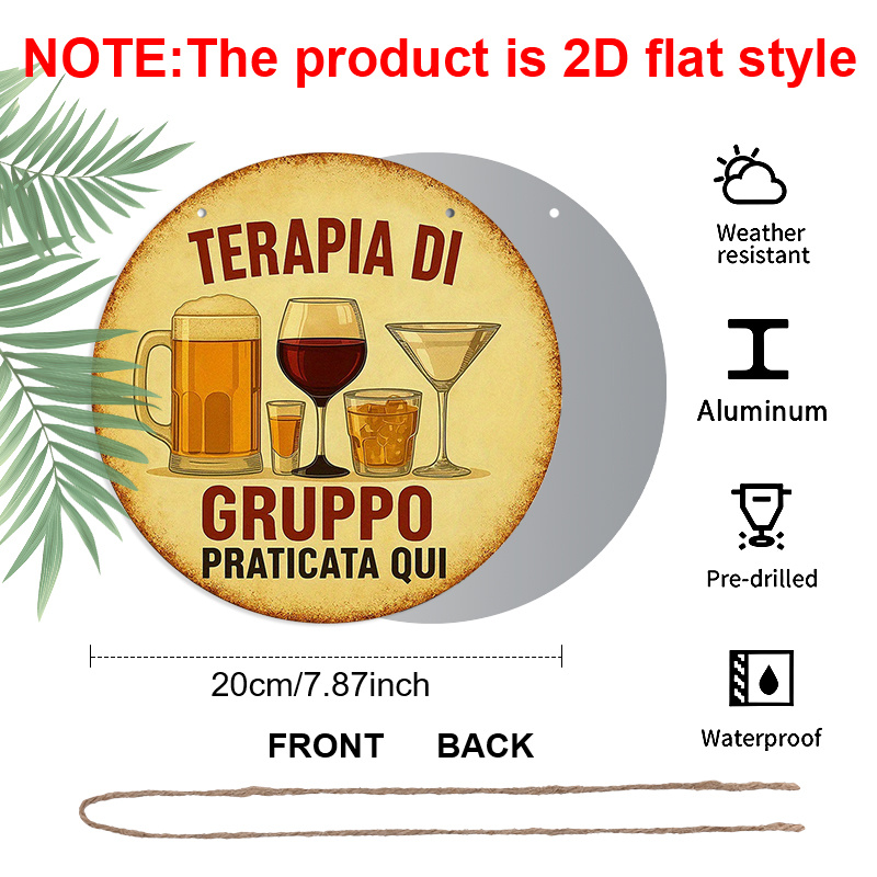 Panneau rond en aluminium plat - Beer And Wine Quote avis et prix
