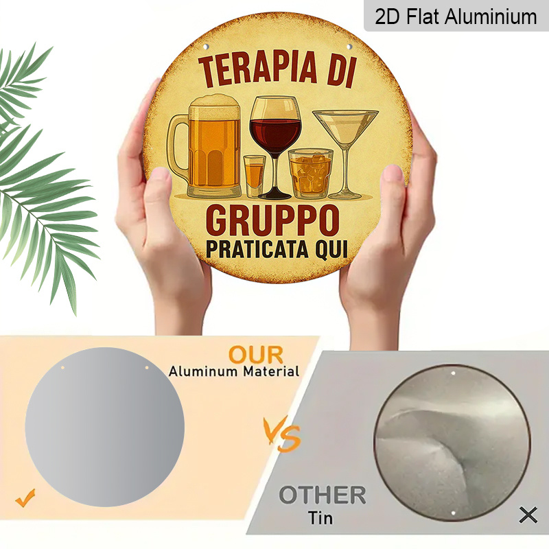 Panneau rond en aluminium plat - Beer And Wine Quote avis et prix