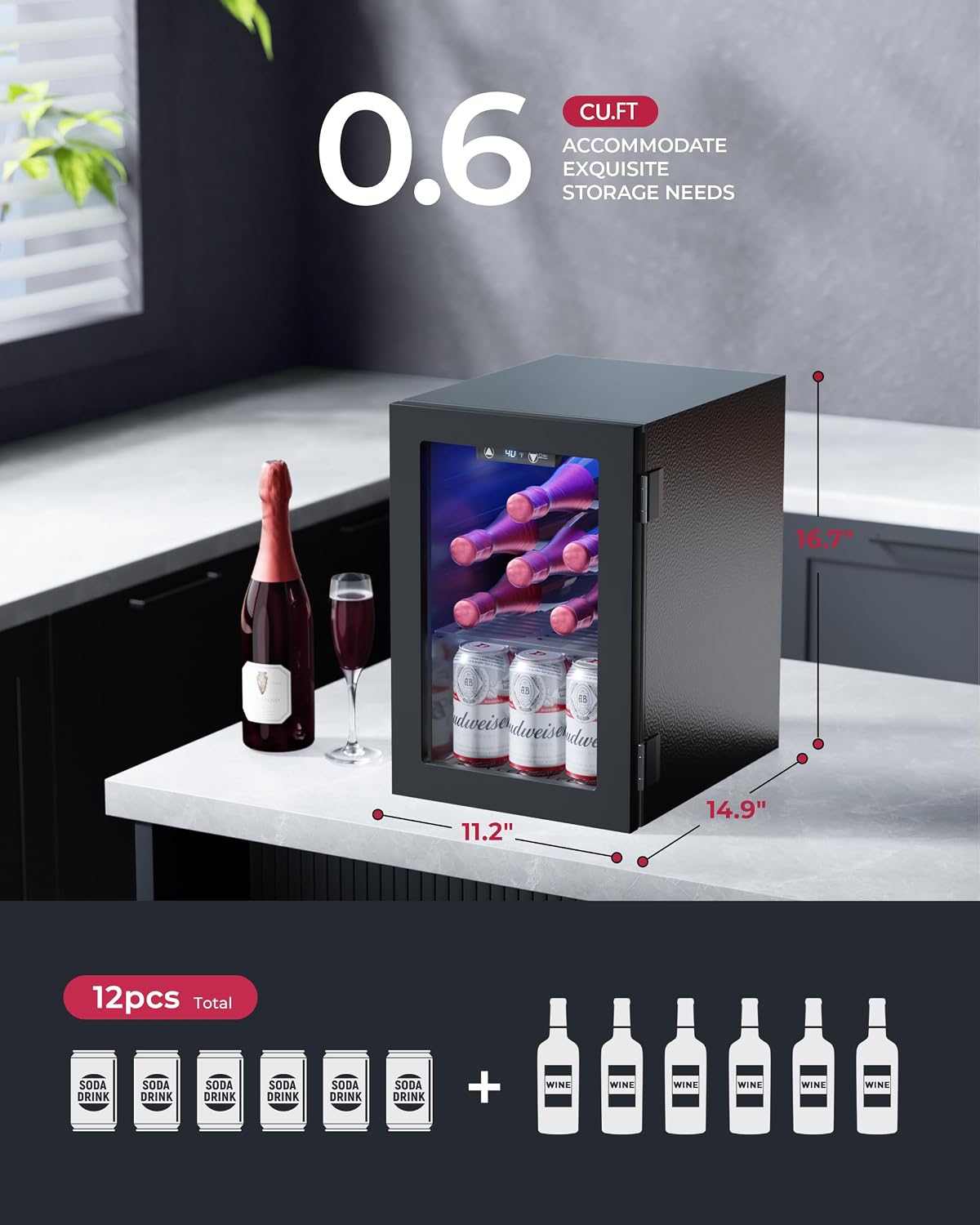 Mini-réfrigérateur compact pou - Wine Beer Images avis et prix