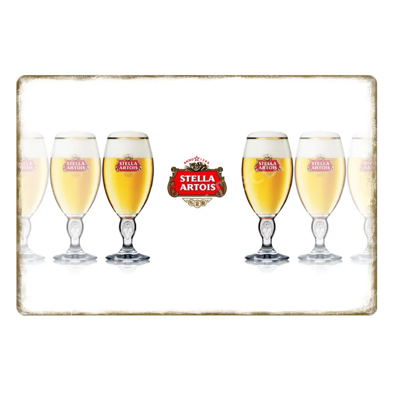 Affiche en métal rétro de la m - Wine Beer Brand avis et prix