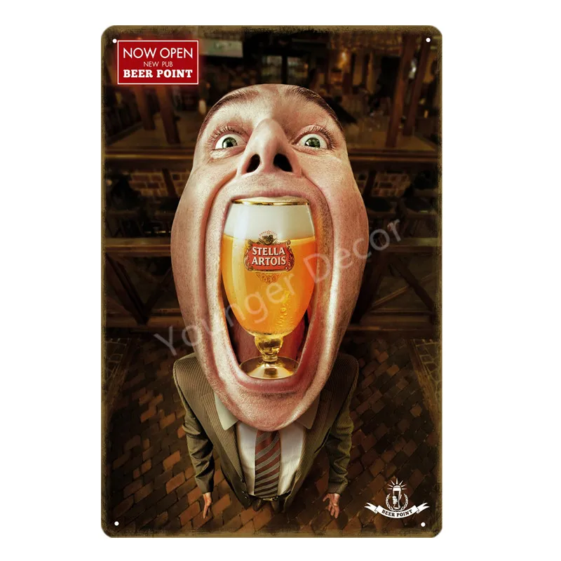 Affiche en métal rétro de la m - Wine Beer Brand avis et prix